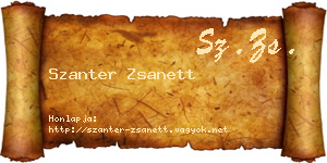 Szanter Zsanett névjegykártya